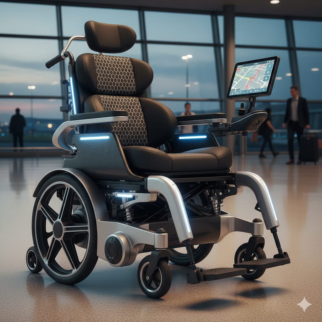 Automatic Electric Wheelchair with Reclining Backrest
