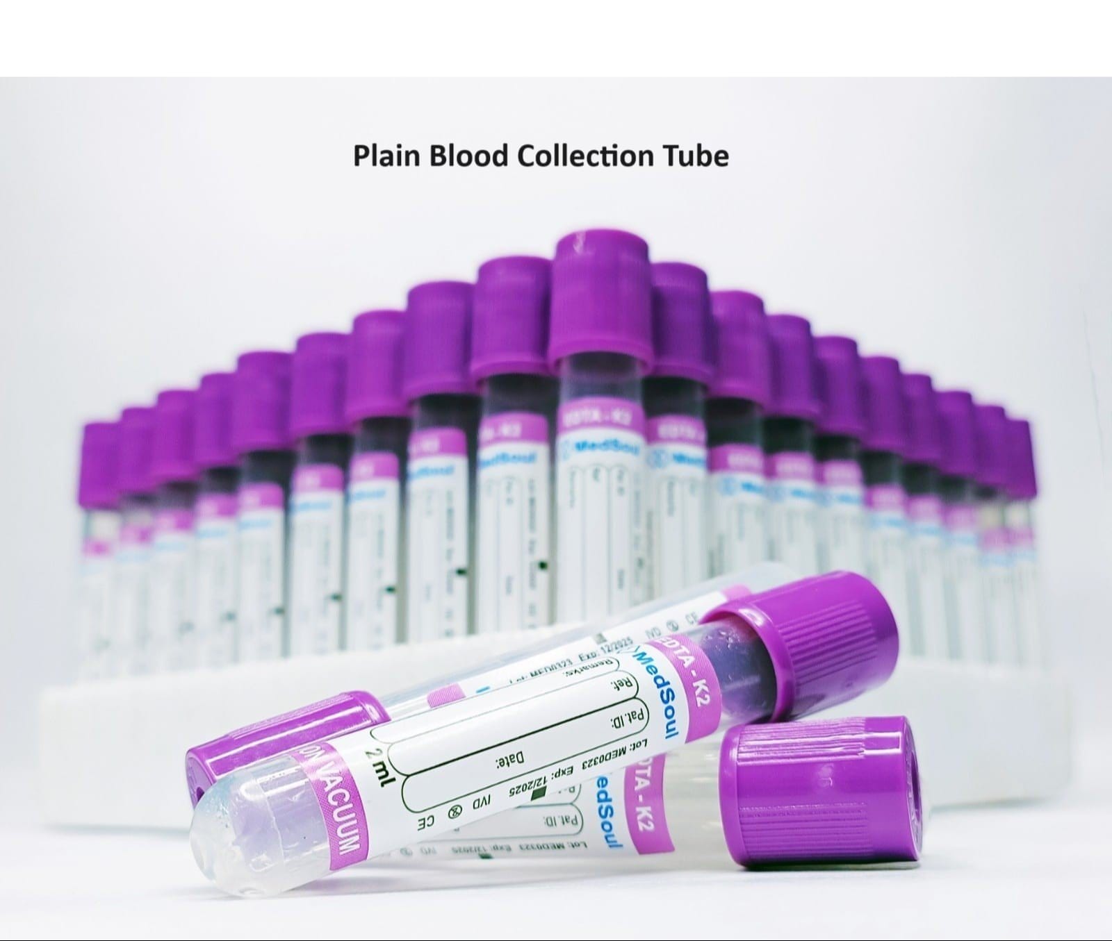 100 Vacuum Blood Collection Tube Purple EDTA PE